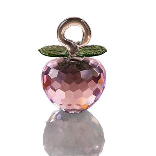 水晶苹果树挂钩摆件彩色水晶苹果挂饰装饰品家居客厅简约工艺品