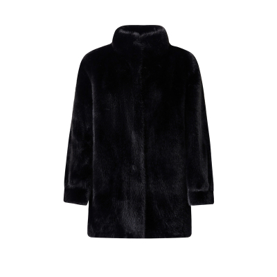 啄木鸟中长款皮毛一体外套2025冬季新款宽松加厚保暖翻领皮草上衣