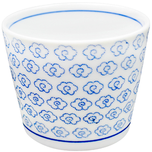 日本进口陶瓷水杯茶杯杯猪口杯釉下彩荞麦面杯日式青花杯子喝水杯