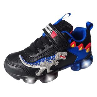 迪乐龙儿童鞋运动鞋秋冬男童恐龙防水耐磨发光新款宝宝时尚跑步鞋