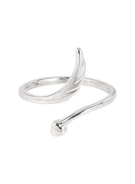 南瓜先生小众设计羽毛爱心戒指