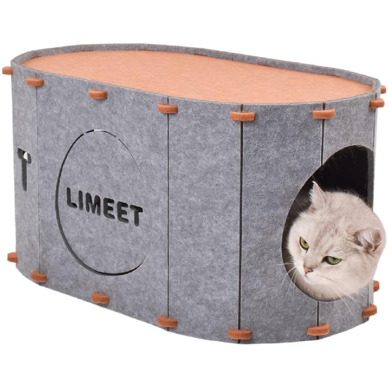 猫猫躲避屋毛毡猫爬架玩具可磨爪不掉屑睡觉玩猫床探索攀爬抓绕