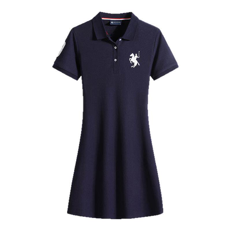 保罗彼得2025新款夏季显瘦休闲刺绣裙子POLO裙a字女连衣裙TR31032