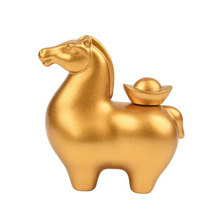 铜聚德纯黄铜马上有钱办公解压生肖马摆件桌面装饰生日礼品吉祥物