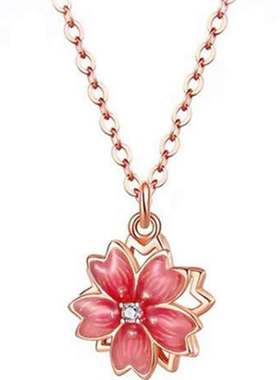 十字链女童高级感玫瑰金儿童项链