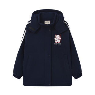 初中生大衣外套夹棉新款秋冬季2025高中生加厚中长款大童青少年女