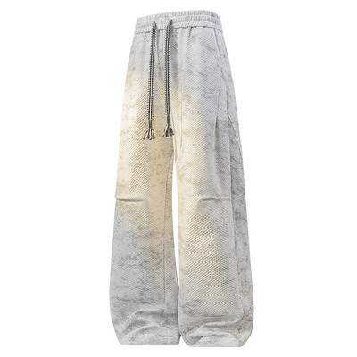 WASSUP PALM裤子男款2026新款春季潮牌扎染直筒阔腿裤宽松休闲裤