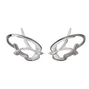 十口二冂原创设计通体925银燕子包耳耳饰高级感设计师耳钉