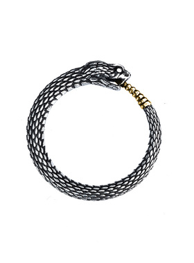 手午原创｜设计活口响尾蛇衔尾蛇戒指925银暗黑先锋男女情侣