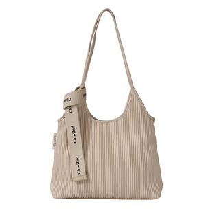 南风Chio2nd 半岛美术馆 托特包包女大容量休闲褶皱手提单肩大包