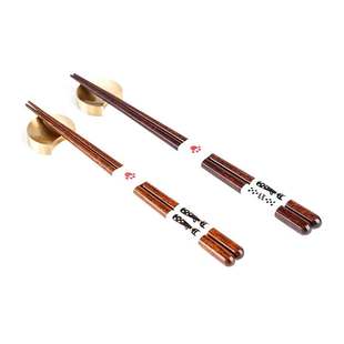 日本石田箸Ishida 波点猫可爱日式尖头筷子防滑 和风实木筷单双