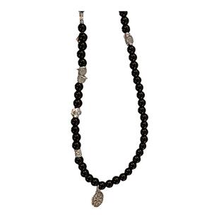 山鬼花钱黑色双层叠戴串珠手链女生新中式古风国风情侣手串手饰男