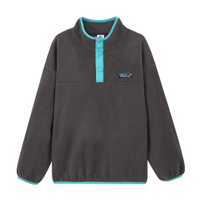 男童撞色立领半开襟卫衣抗静电