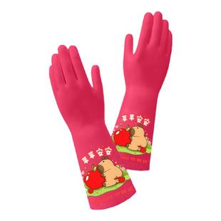 丁腈手套洗碗家务厨房耐用食品级加厚防水橡胶冬加绒刷碗清洁专用