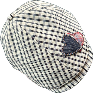 新款前进帽女款爱心甜美可爱画家帽英伦格子帽子2026正流行贝雷帽