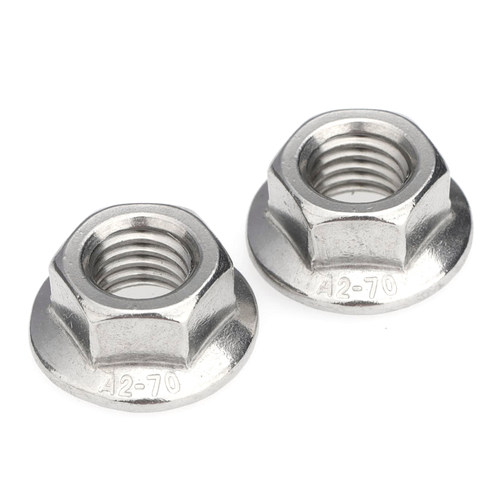 304不锈钢细牙法兰螺母六角防滑防松螺帽M8/M10/M12x1*1.25*1.5mm