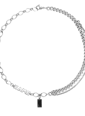 钛钢锁骨链男女潮字母双层项链