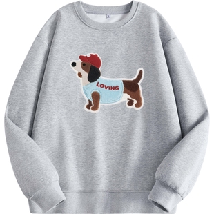 JR真维斯2025年秋新款休闲圆领宽松长袖卫衣百搭时尚透气