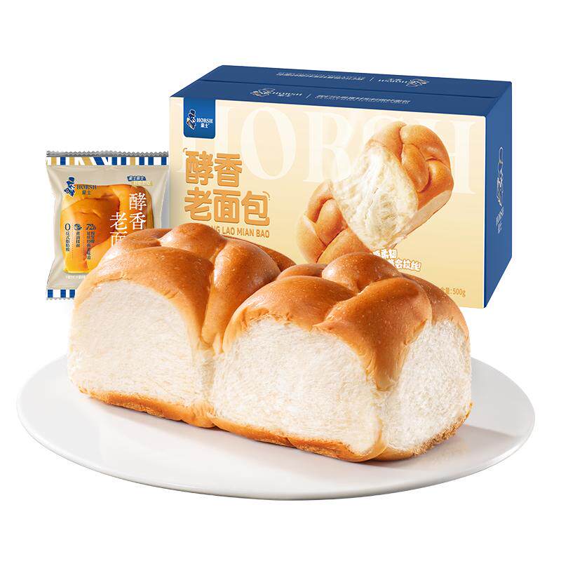 豪士新品酵香老面包吐司健康代餐速食早餐下午茶零食点心糕点整箱