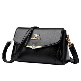 袋鼠真皮女包质感斜挎包女士包2025新款小包单肩手提包中年妈妈包