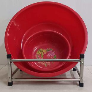 不锈钢浴室脸盆收纳架放洗澡大脸脚盆整理架置物架卫生间厕所包邮