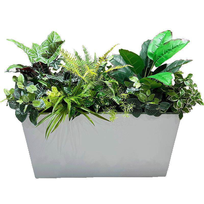 仿真散尾葵落地花箱绿植户外广场绿化装饰咖啡奶茶店植物隔断围栏