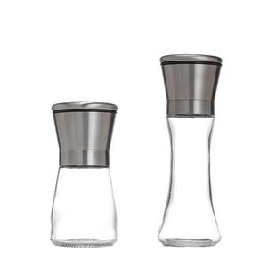 胡椒研磨器家用不锈钢手动海盐黑胡椒粒粉研磨瓶超细碾花椒磨粉器
