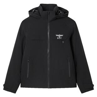 【鹅绒】BOYLONDON冬情侣款户外保暖短款连帽羽绒服N28018