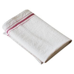 NfT 乡村红线条餐布 法式复古董感 厚实棉麻茶桌巾 天然无漂 包邮