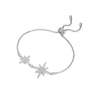 自营APM MONACO正品手链女纯银镶晶钻双流星银手链饰品新年礼物