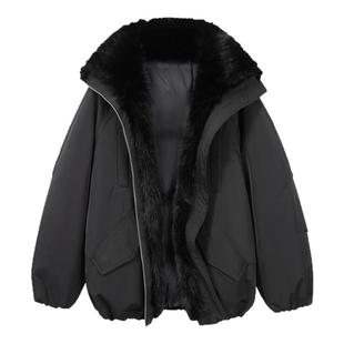 BODYDREAM座山雕外套 环保皮草派克服休闲通勤立领羽绒服保暖夹克