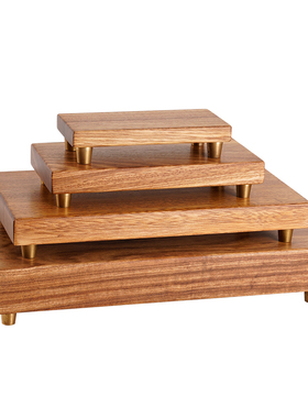 日系原木风格饰品装饰实木底座