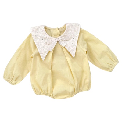 韩版2026超萌婴儿大领子连体衣