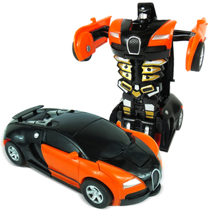 儿童玩具车撞击一键变形警车赛车男孩宝宝小汽车玩具金刚越野模型