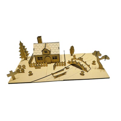 手工房子拼插模型diy涂色小屋