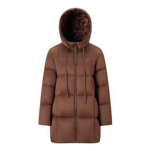 千仞岗秋冬新款女式中长款廓形连帽羽绒服休闲保暖外套Y299116Y