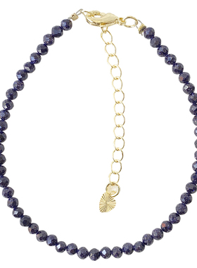 蓝砂石手链切角星空璀璨