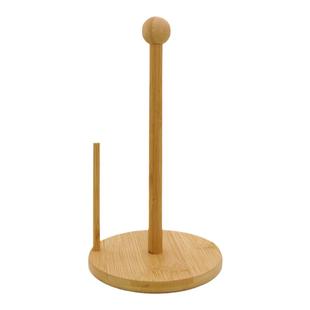 竹木卷纸架 立式纸巾收纳架 厨房免打孔懒人抹布挂架保鲜膜木支架