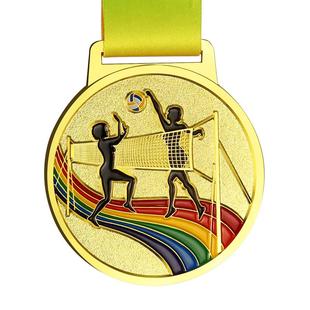 金属挂绳奖牌奖章定制定做趣味跑步奖牌马拉松奖牌定做运动会奖牌