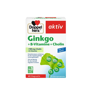 【自营】德国双心银杏叶精华提取物胶囊进口40粒老年人记忆助学习