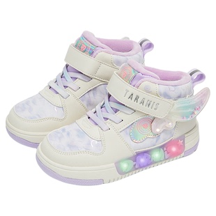 泰兰尼斯儿童闪灯板鞋冬季新款女童板鞋温暖舒适防滑耐磨儿童鞋子