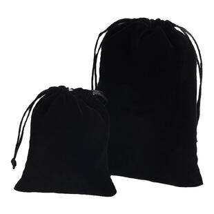 黑色绒布袋首饰抽绳束口袋收纳袋小布袋文玩礼品包装袋布袋子定制