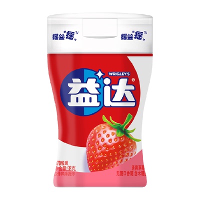益达无糖草莓味口香糖果味迸发