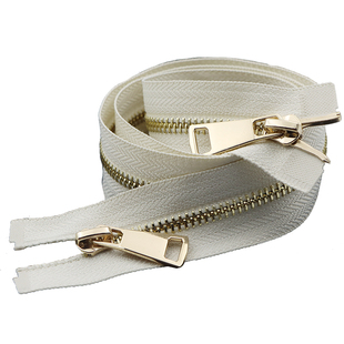 双头羽绒服拉链5号金属铜双开双向拉锁衣服长款大衣辅料配件拉链