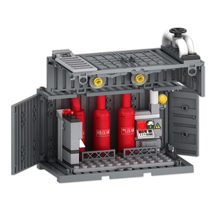 MOC积木托比狮军事集装箱基地装备库武器库兵营 儿童益智拼装玩具