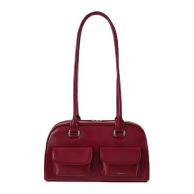 金属卡扣装饰简约通勤保龄球包