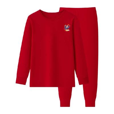 红豆儿童本命年纯棉保暖内衣套装