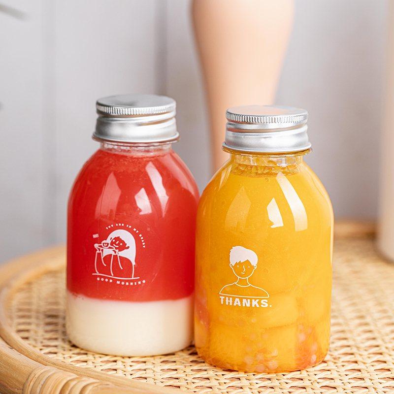 奶茶瓶网红杨枝包装瓶子商用一次性循环果汁塑料甘露瓶饮料可空