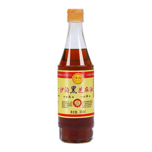 沙沟小磨黑芝麻油380ml 纯正小磨香油 拌菜调味煲汤火锅蘸料营养