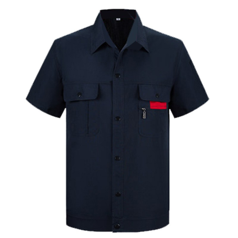 夏季新款短袖工作服套装男女耐磨汽修服工厂车间工地程服定制劳保